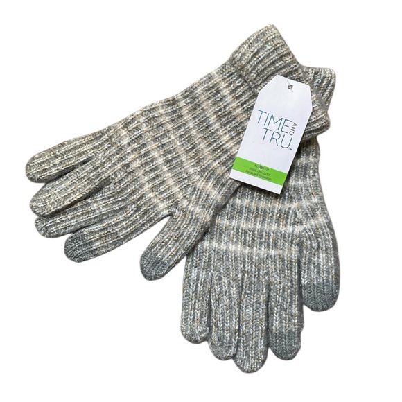 Time And Tru Strip Knit Gloves - Picture 3 of 5